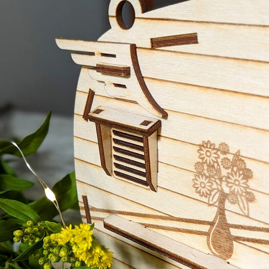 Wooden Caravan Bird House for Balcony & Garden | Decorative Hanging Bird Nest Box