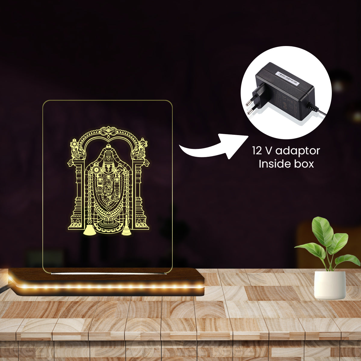 Tirupati BalaJi Idol LED Light Glow Frame
