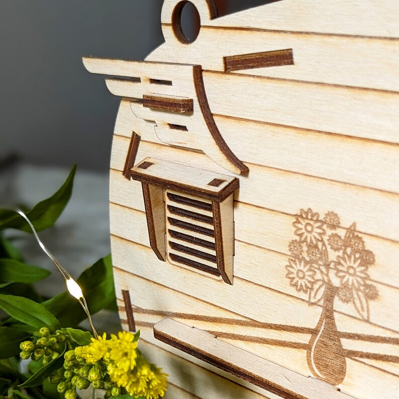 Wooden Caravan Bird House for Balcony & Garden | Decorative Hanging Bird Nest Box